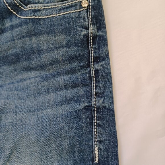 Vigoss Jeans The New York Capri Midrise Cropped Dark Wash Stretch Juniors Size 7 - Picture 6 of 14